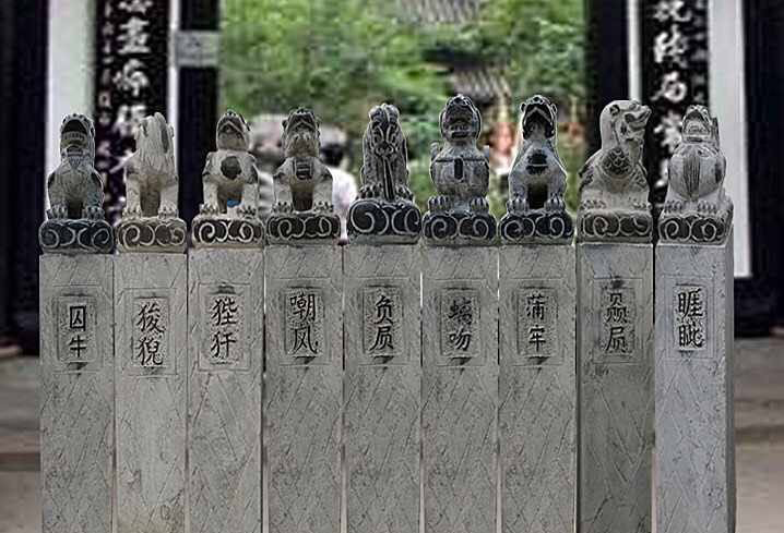 古代神獸青石拴馬柱石雕-青石仿古拴馬柱石雕 古代神獸青石拴馬柱石雕-青石仿古拴馬柱石雕高清圖片