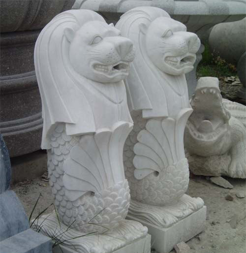 漢白玉公園魚尾獅雕塑-公園漢白玉魚尾獅石雕 漢白玉公園魚尾獅雕塑-公園漢白玉魚尾獅石雕