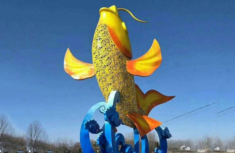 不銹鋼大型鯉魚雕塑-不銹鋼廣場大型抽象鯉魚雕塑 不銹鋼大型鯉魚雕塑-不銹鋼廣場大型抽象鯉魚雕塑高清圖片