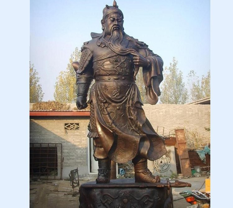 鑄銅武財神捋須關公雕塑-鑄銅關公武財神雕像 鑄銅武財神捋須關公雕塑-鑄銅關公武財神雕像