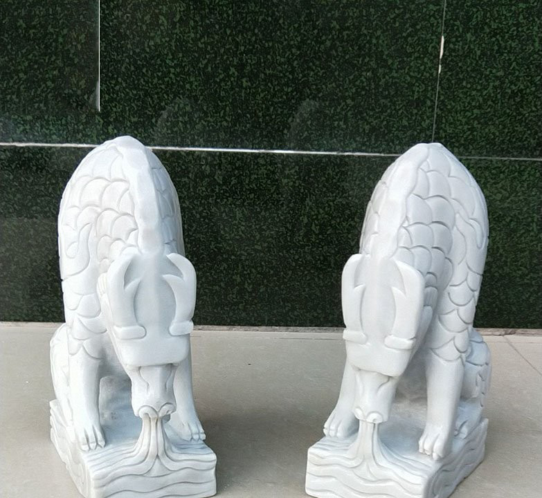 漢白玉吸水獸雕塑-石雕吸水獸 漢白玉吸水獸雕塑-石雕吸水獸高清圖片