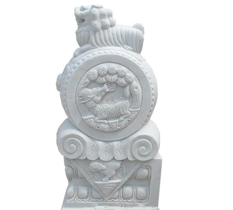 漢白玉門口獅子門墩-漢白玉獅子門墩抱鼓石 漢白玉門口獅子門墩-漢白玉獅子門墩抱鼓石高清圖片