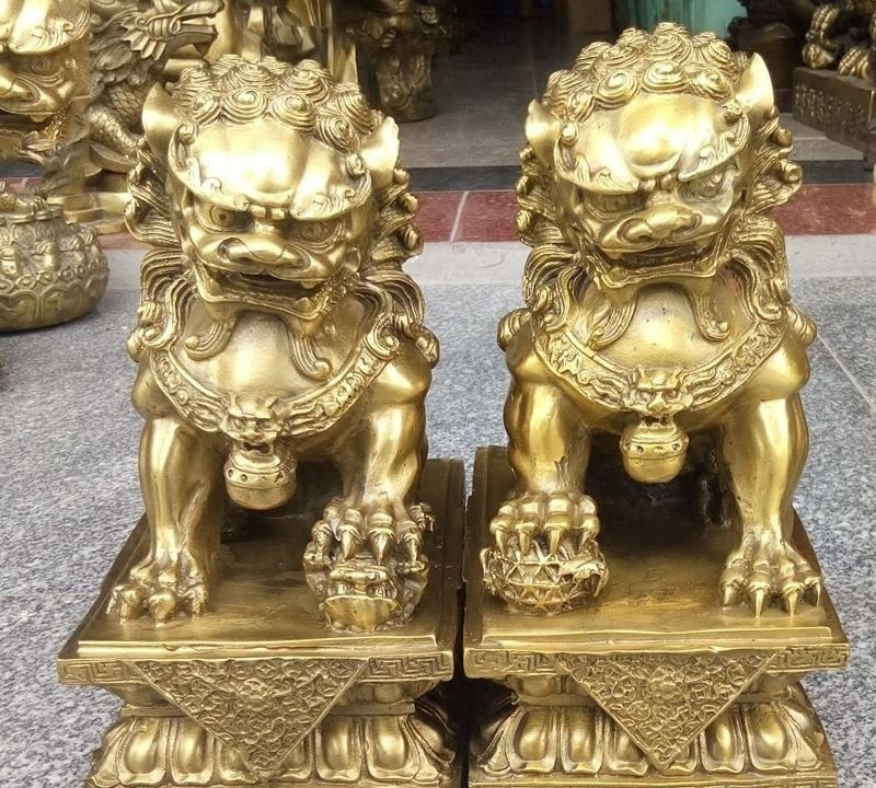 鑄銅看門北京獅雕塑-銅雕看門北京獅 鑄銅看門北京獅雕塑-銅雕看門北京獅