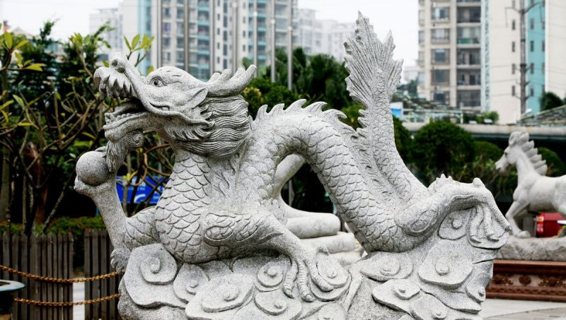 城市石雕龍-石雕龍城市景觀雕塑 城市石雕龍-石雕龍城市景觀雕塑高清圖片