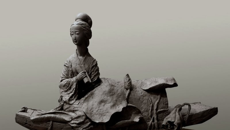 銅雕李清照古代名人雕塑-銅雕李清照校園名人雕塑 銅雕李清照古代名人雕塑-銅雕李清照校園名人雕塑高清圖片