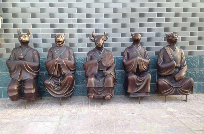 銅雕獸首人身十二生肖雕塑-獸首人身十二生肖銅雕 銅雕獸首人身十二生肖雕塑-獸首人身十二生肖銅雕高清圖片