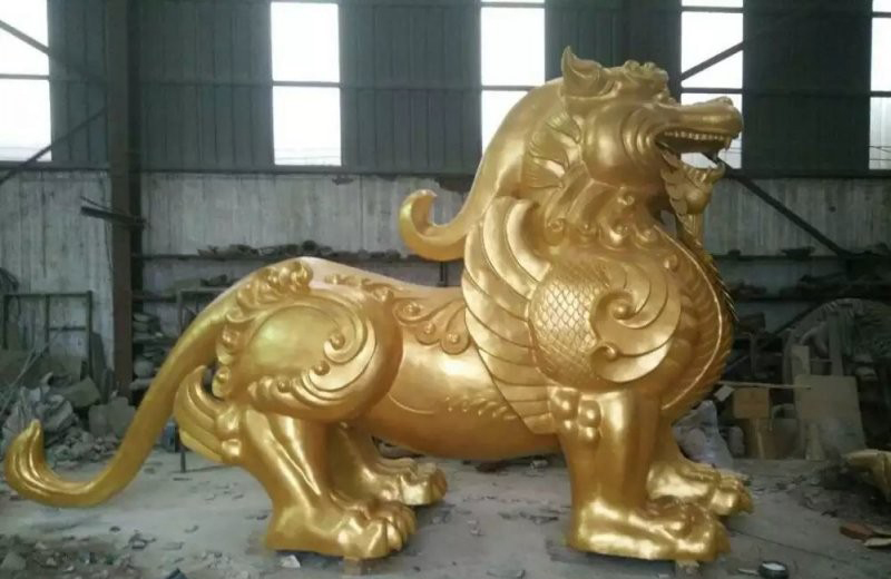 黃銅貔貅雕塑-小區商場貔貅銅雕 黃銅貔貅雕塑-小區商場貔貅銅雕高清圖片