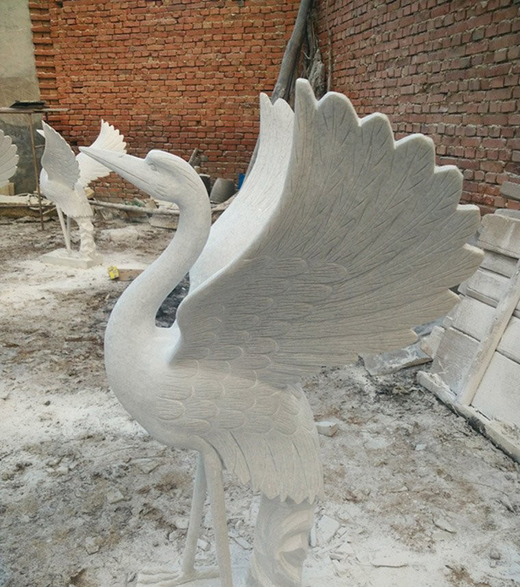 展翅丹頂鶴石雕-公園小區展翅丹頂鶴石雕 展翅丹頂鶴石雕-公園小區展翅丹頂鶴石雕高清圖片
