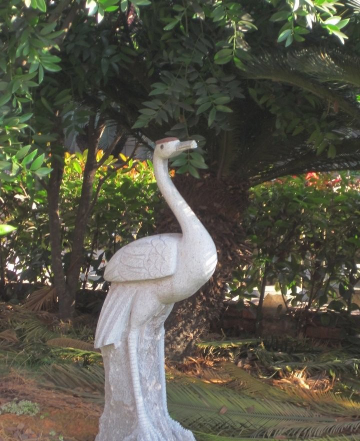 公園石雕丹頂鶴-公園小區(qū)丹頂鶴石雕
