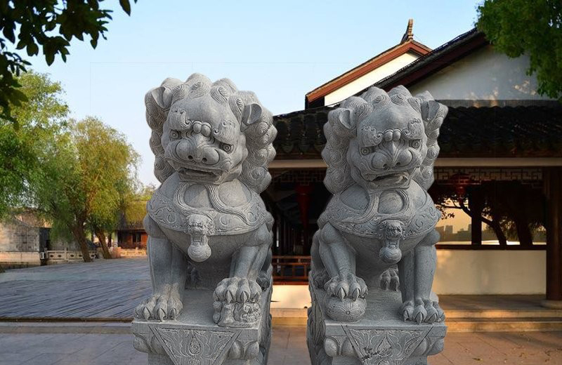 大理石看門獅子雕塑-看門獅子石雕 大理石看門獅子雕塑-看門獅子石雕高清圖片