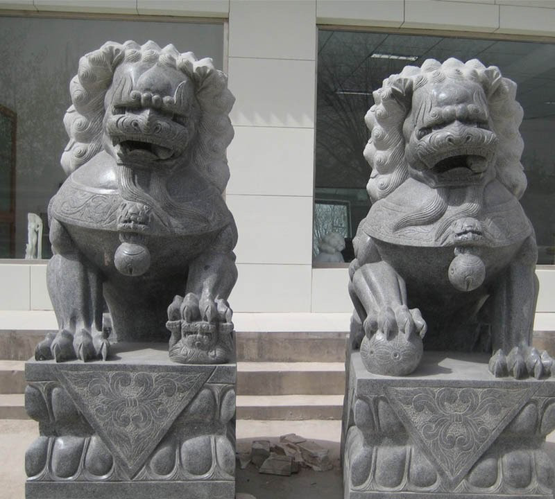 守門瑞獸大理石獅子-石雕看門獅子 守門瑞獸大理石獅子-石雕看門獅子高清圖片