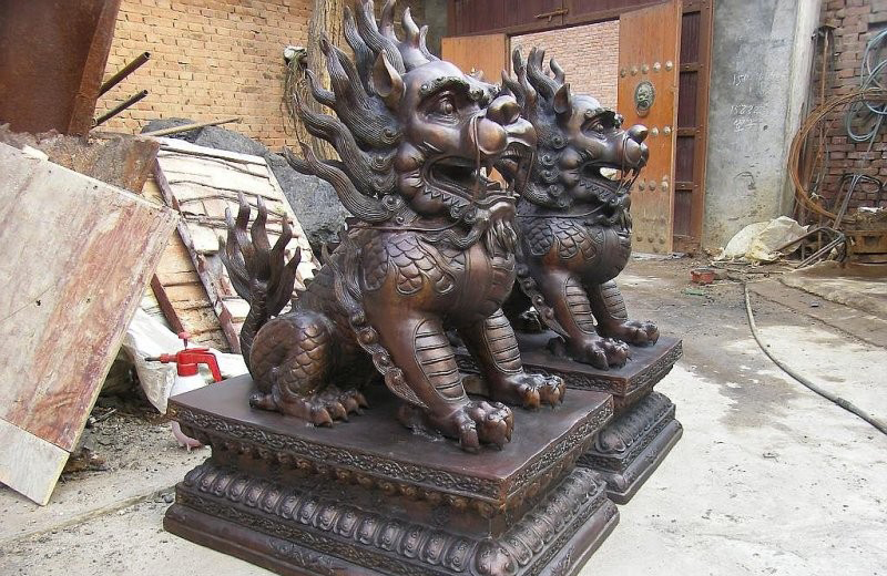 銅雕鎮(zhèn)宅招財麒麟-瑞獸麒麟銅雕