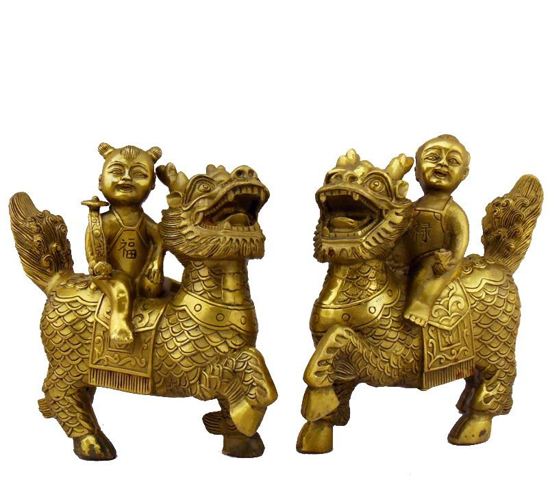 鑄銅福祿麒麟-銅雕招財鎮宅麒麟 鑄銅福祿麒麟-銅雕招財鎮宅麒麟高清圖片