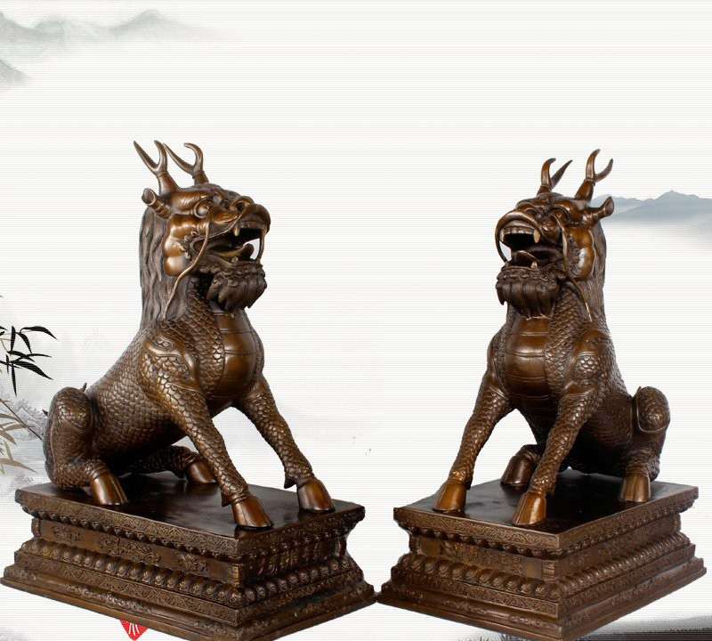 古代神獸麒麟銅雕-銅雕麒麟神獸 古代神獸麒麟銅雕-銅雕麒麟神獸高清圖片