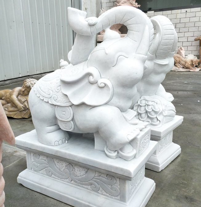 漢白玉招財如意小象石雕-招財如意小象石雕 漢白玉招財如意小象石雕-招財如意小象石雕高清圖片