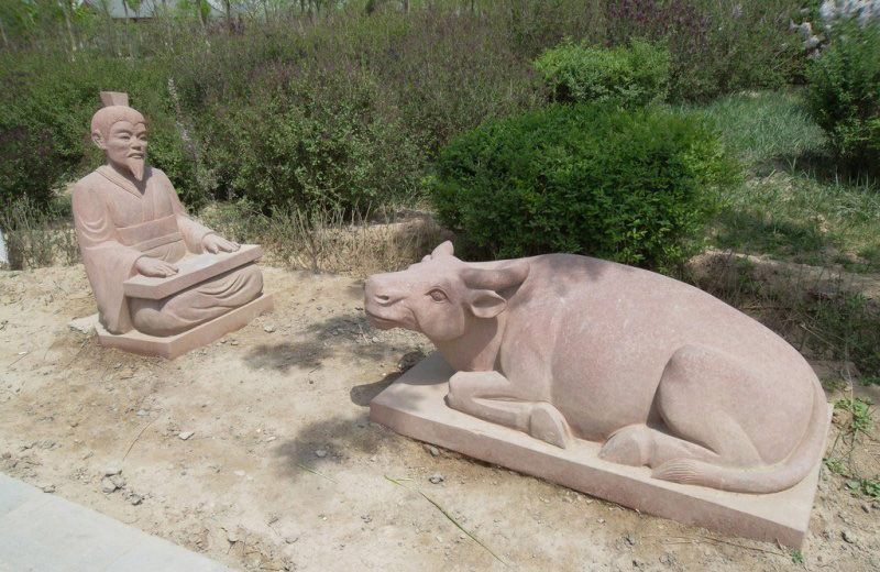 公園對牛彈琴石雕-對牛彈琴人物石雕