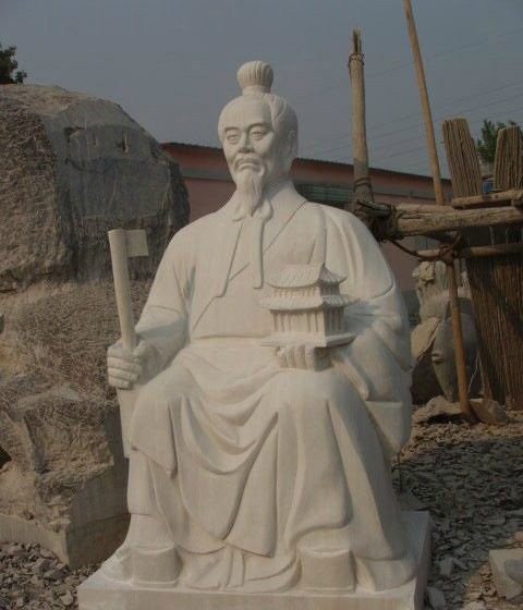 石雕木匠祖師魯班-石雕魯班古代名人雕像 石雕木匠祖師魯班-石雕魯班古代名人雕像高清圖片