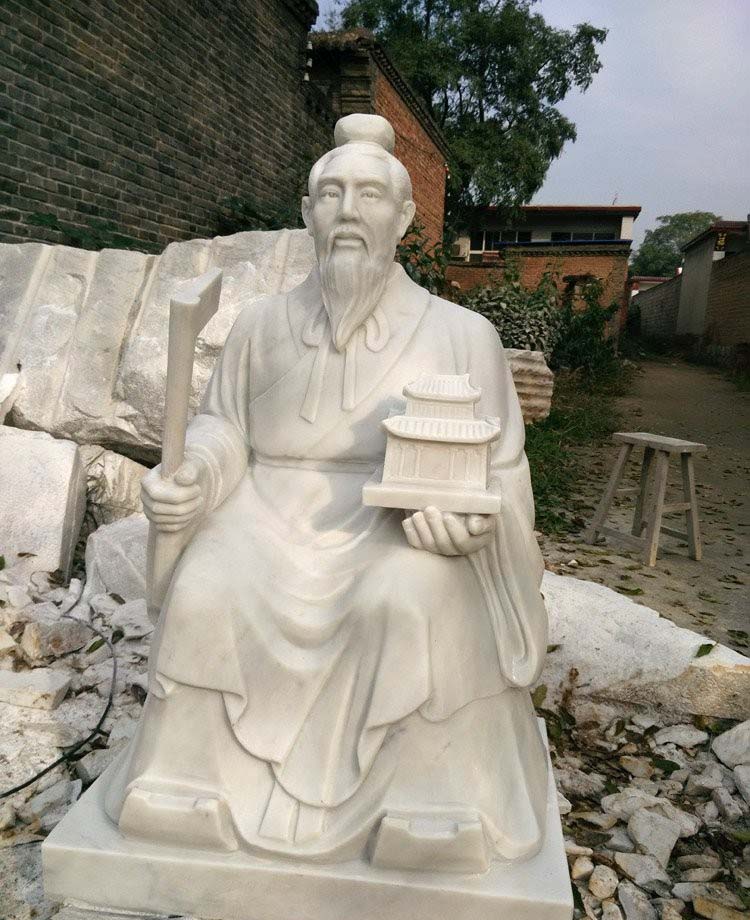 漢白玉魯班石雕-漢白玉古代名人魯班石雕 漢白玉魯班石雕-漢白玉古代名人魯班石雕高清圖片