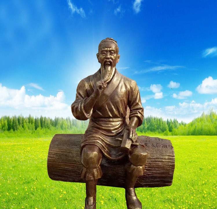 銅雕坐式魯班-古代名人銅雕魯班 銅雕坐式魯班-古代名人銅雕魯班高清圖片