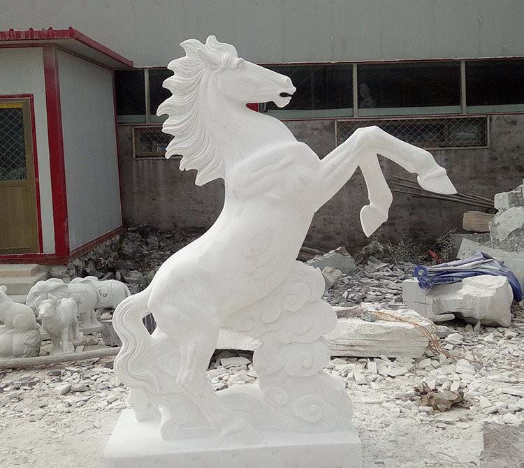 漢白玉立著的馬石雕-石雕立馬漢白玉動物雕塑 漢白玉立著的馬石雕-石雕立馬漢白玉動物雕塑