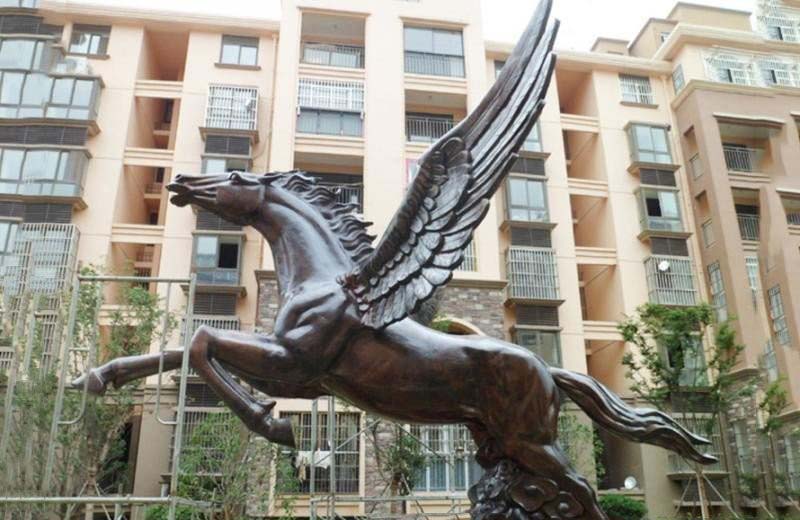 銅飛馬雕塑-企業小區銅雕飛馬 銅飛馬雕塑-企業小區銅雕飛馬高清圖片