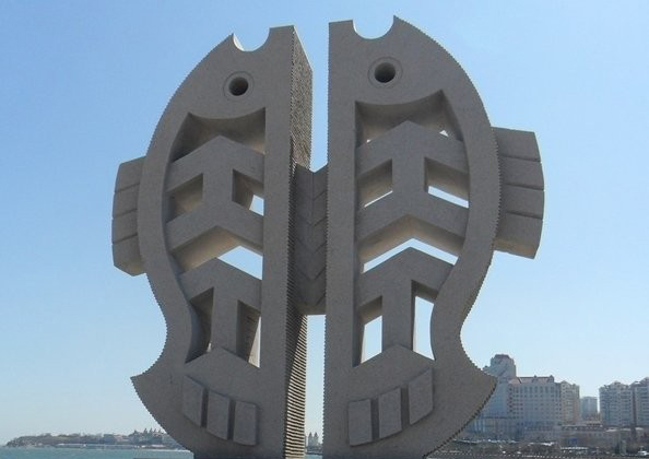 廣場抽象石雕雙魚-石雕抽象雙魚廣場雕塑 廣場抽象石雕雙魚-石雕抽象雙魚廣場雕塑高清圖片