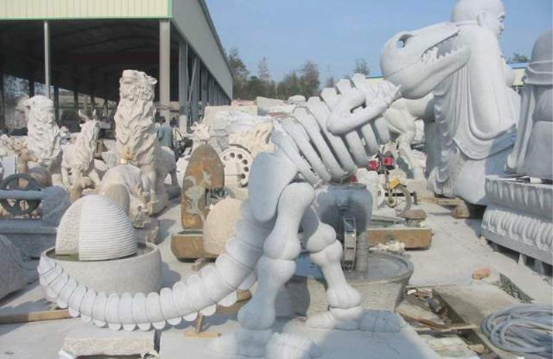 大理石恐龍化石石雕-公園景區恐龍化石石雕 大理石恐龍化石石雕-公園景區恐龍化石石雕高清圖片