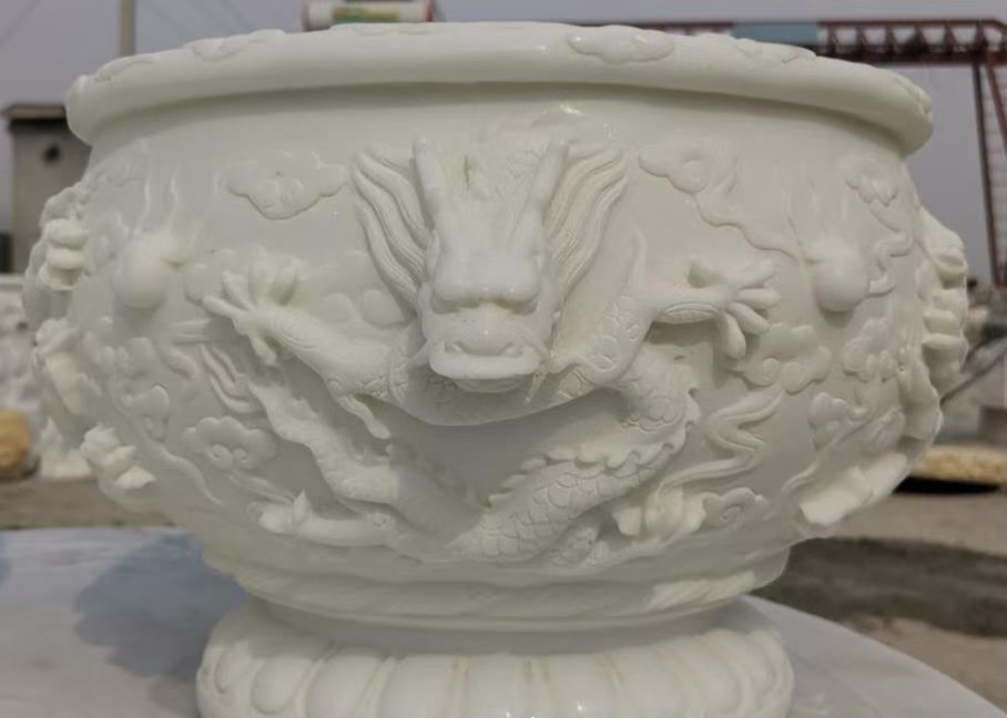 漢白玉龍浮雕魚缸雕塑-漢白玉龍浮雕魚缸雕塑 漢白玉龍浮雕魚缸雕塑-漢白玉龍浮雕魚缸雕塑