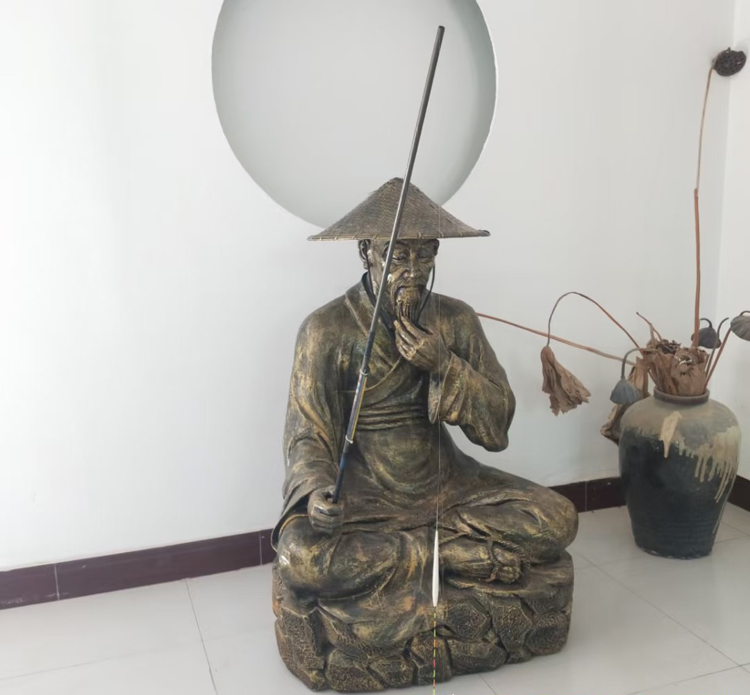 姜太公釣魚人物銅雕-姜太公釣魚人物銅雕 姜太公釣魚人物銅雕-姜太公釣魚人物銅雕高清圖片