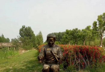 納鞋底人物銅雕-納鞋底人物銅雕，銅雕納鞋底人物雕塑