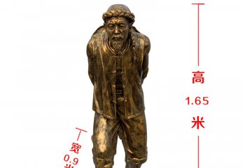 扛糧食人物銅雕-扛糧食人物銅雕，農耕扛糧食銅雕