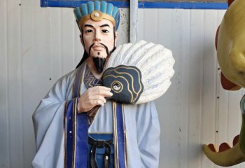 玻璃鋼諸葛亮雕塑-玻璃鋼諸葛亮雕塑，玻璃鋼古代人物雕塑  