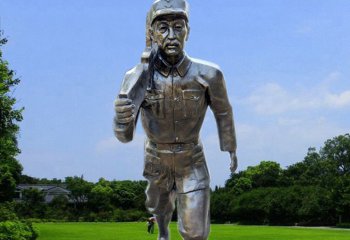 “八路軍”銅雕扛旗沖鋒，傳遞抗戰(zhàn)英雄永恒的力量