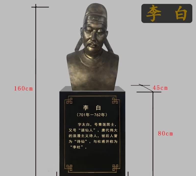 古代名人李白頭像校園銅雕-古代名人李白銅雕 校園名人銅雕 古代名人李白頭像校園銅雕-古代名人李白銅雕 校園名人銅雕高清圖片
