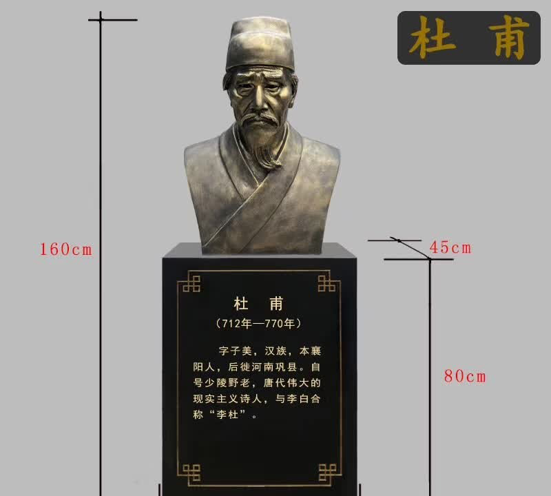 杜甫頭像校園名人銅雕-杜甫頭像銅雕 校園名人銅雕 杜甫頭像校園名人銅雕-杜甫頭像銅雕 校園名人銅雕高清圖片
