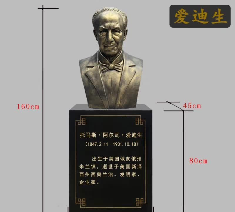校園西方名人愛迪生頭像銅雕-校園西方名人銅雕 愛迪生銅雕 校園西方名人愛迪生頭像銅雕-校園西方名人銅雕 愛迪生銅雕