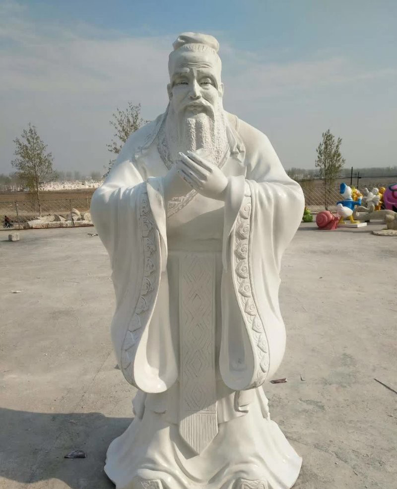 校園漢白玉至圣先師孔子石雕-校園孔子石雕 漢白玉孔子行教像石雕 校園漢白玉至圣先師孔子石雕-校園孔子石雕 漢白玉孔子行教像石雕高清圖片