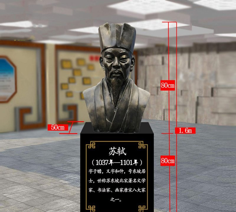 校園古代文學家蘇軾頭像銅雕-校園古代名人銅雕 蘇軾頭像銅雕 校園古代文學家蘇軾頭像銅雕-校園古代名人銅雕 蘇軾頭像銅雕