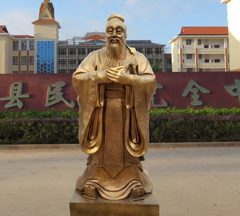 校園古代名人孔子行教像銅雕-校園孔子銅雕 古代名人孔子銅雕 校園古代名人孔子行教像銅雕-校園孔子銅雕 古代名人孔子銅雕高清圖片