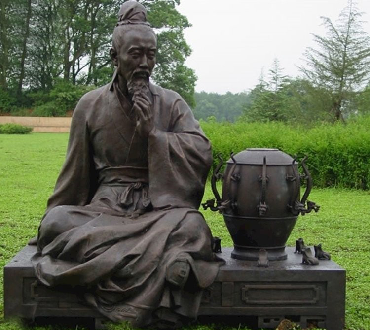 校園古代名人張衡和地動儀銅雕-校園古代名人銅雕 張衡和地動儀銅雕 校園古代名人張衡和地動儀銅雕-校園古代名人銅雕 張衡和地動儀銅雕高清圖片