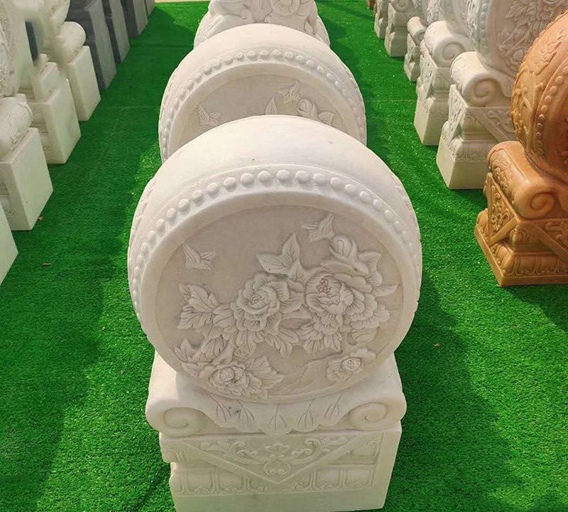漢白玉牡丹浮雕石雕門墩-漢白玉門墩石雕 牡丹浮雕石雕門墩 漢白玉牡丹浮雕石雕門墩-漢白玉門墩石雕 牡丹浮雕石雕門墩