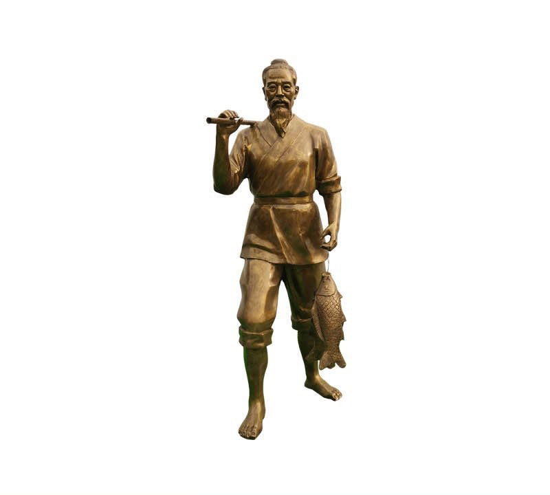 漁文化古代人物漁夫銅雕-漁文化人物銅雕 古代漁夫銅雕 漁文化古代人物漁夫銅雕-漁文化人物銅雕 古代漁夫銅雕高清圖片