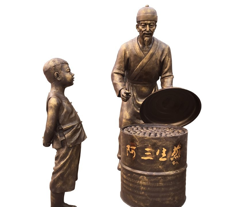 步行街民俗人物制作生煎銅雕-民俗人物銅雕 制作生煎銅雕 步行街民俗人物制作生煎銅雕-民俗人物銅雕 制作生煎銅雕高清圖片