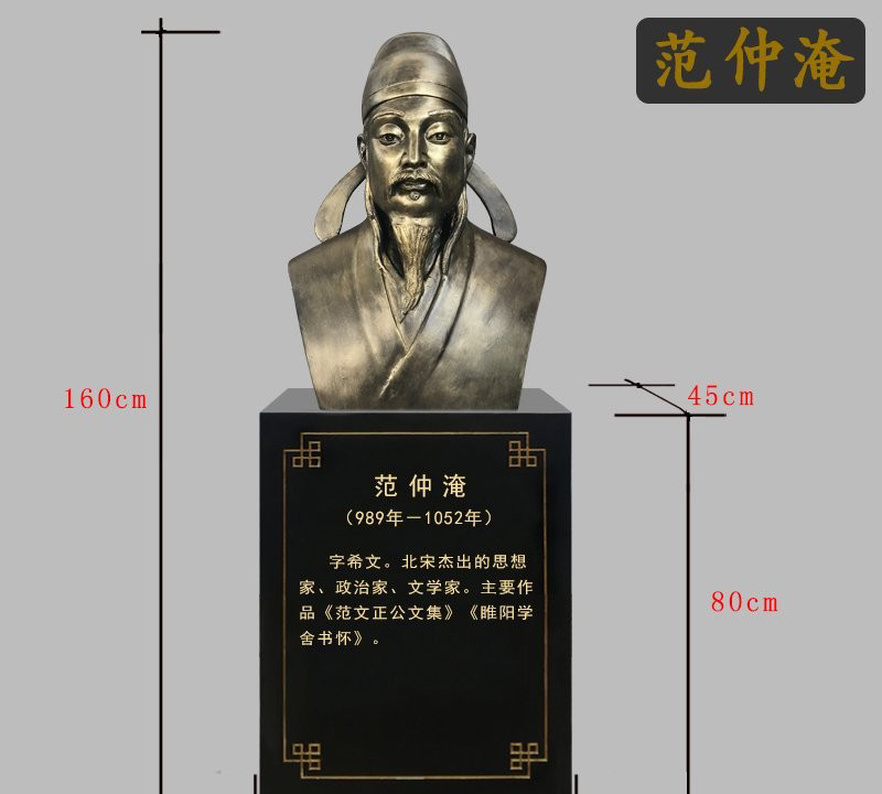 校園古代名人范仲淹胸像銅雕-校園古代名人銅雕 范仲淹胸像銅雕 校園古代名人范仲淹胸像銅雕-校園古代名人銅雕 范仲淹胸像銅雕高清圖片
