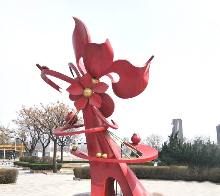 不銹鋼抽象石榴花朵雕塑-不銹鋼抽象花朵雕塑 不銹鋼石榴雕塑 不銹鋼抽象石榴花朵雕塑-不銹鋼抽象花朵雕塑 不銹鋼石榴雕塑高清圖片